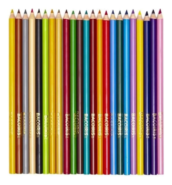 24 Lapices Colores Baco Largos Redondos Bacoiris Escolar