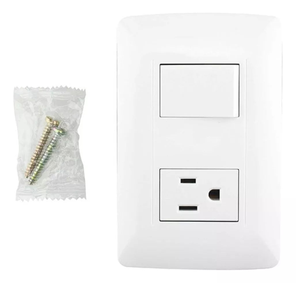 10 Pzs Placa Toscana Sanelec Apagador C/contacto 4459