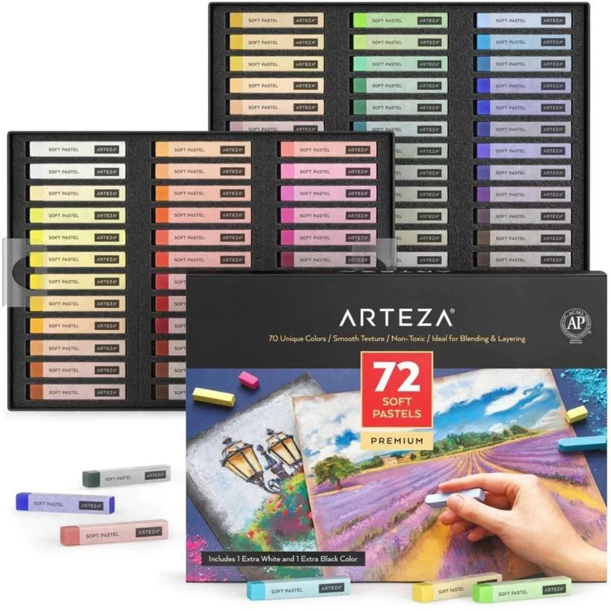 72 Gises Pastel Suaves Arteza Tizas Estuche Premium