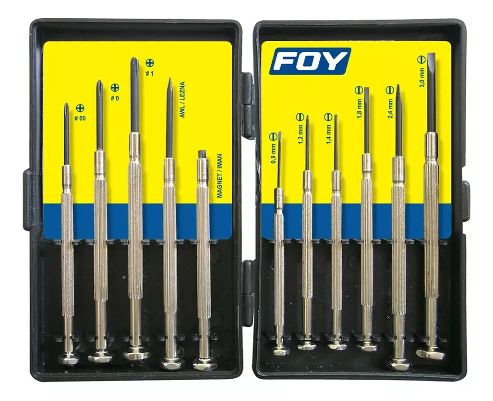 11 Piezas Destornilladores Precision Foy Combinados Acero