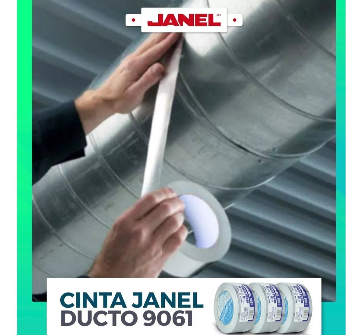 Cinta Adhesiva Ducto Plata Selladora 9061 48mm X 50m Janel