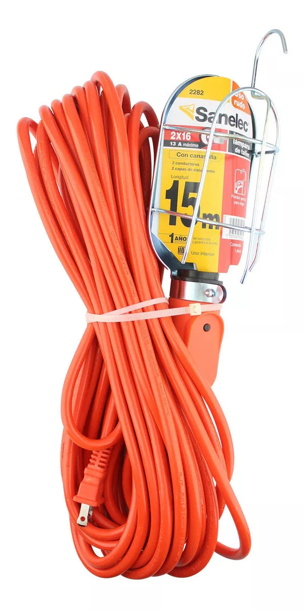 Lámpara Sanelec Taller Metálica Reforzada Extensión 15m 2282