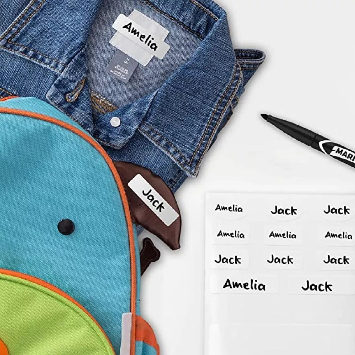 45 Etiqueta Blancas Avery Ropa Tela Formas Lavables