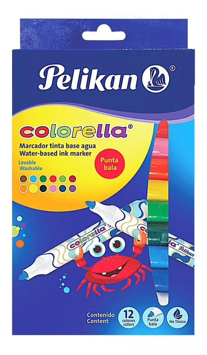 12 Plumones Plumin Pelikan Colorella Dibujo Coloreado Niños