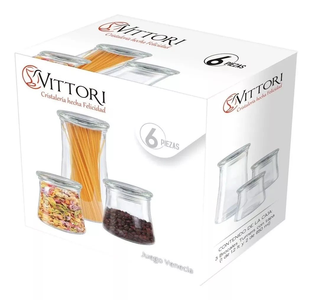 Set De 3 Frascos Especieros Vidrio Con Tapa Organizador