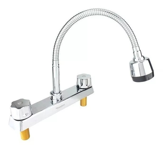 Grifo Mezclador Doble Comando Sanplom Vita Cromado 8952