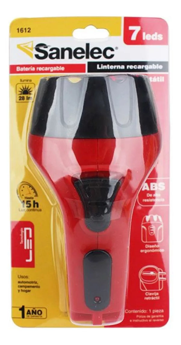 Linterna Recargable Sanelec 7 Leds Ergonómica 1612