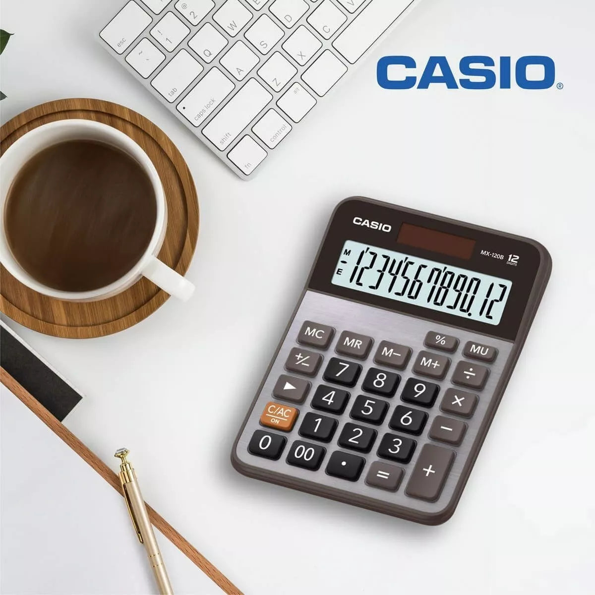 Calculadora Escritorio Casio Mx-120b Gris 12 dígitos Cuadrada