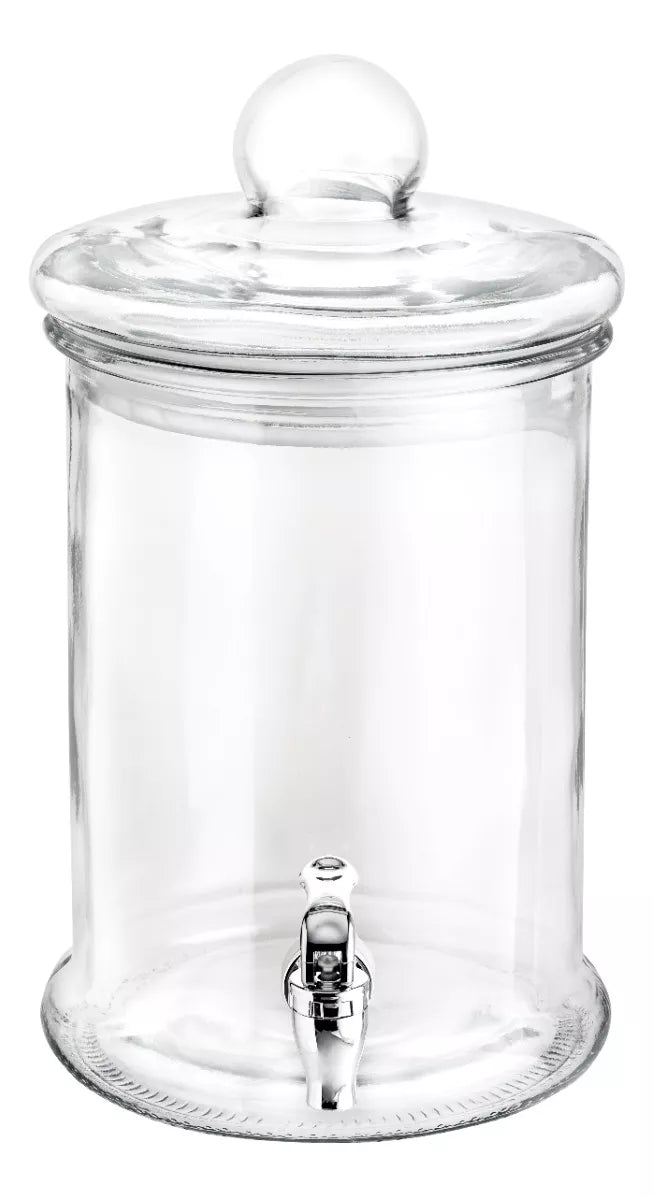 Dispensador Vitrolero 4.8l Tapa Canica Vidrio Cristalino