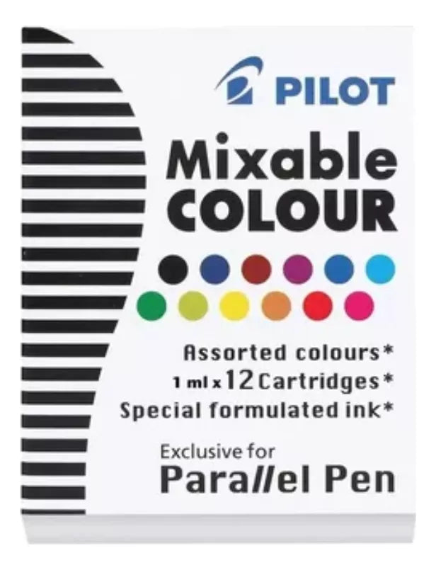 12 Cartuchos Tinta Pilot Recarga Parallel Pen Multi Color