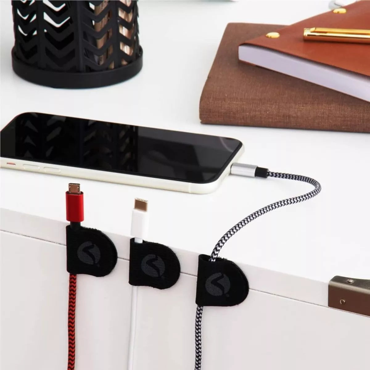 5 Tiras Soportes Cables Velcro® Cord Keepers