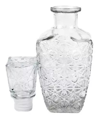 Juego 6 Licoreras Vidrio Cristal Agua Vino 250 Ml Diamante