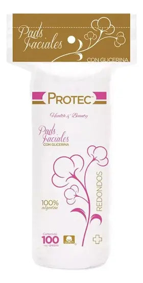 100pz Pads Facial Protec Almohadilla Algodon Redondo Rostro