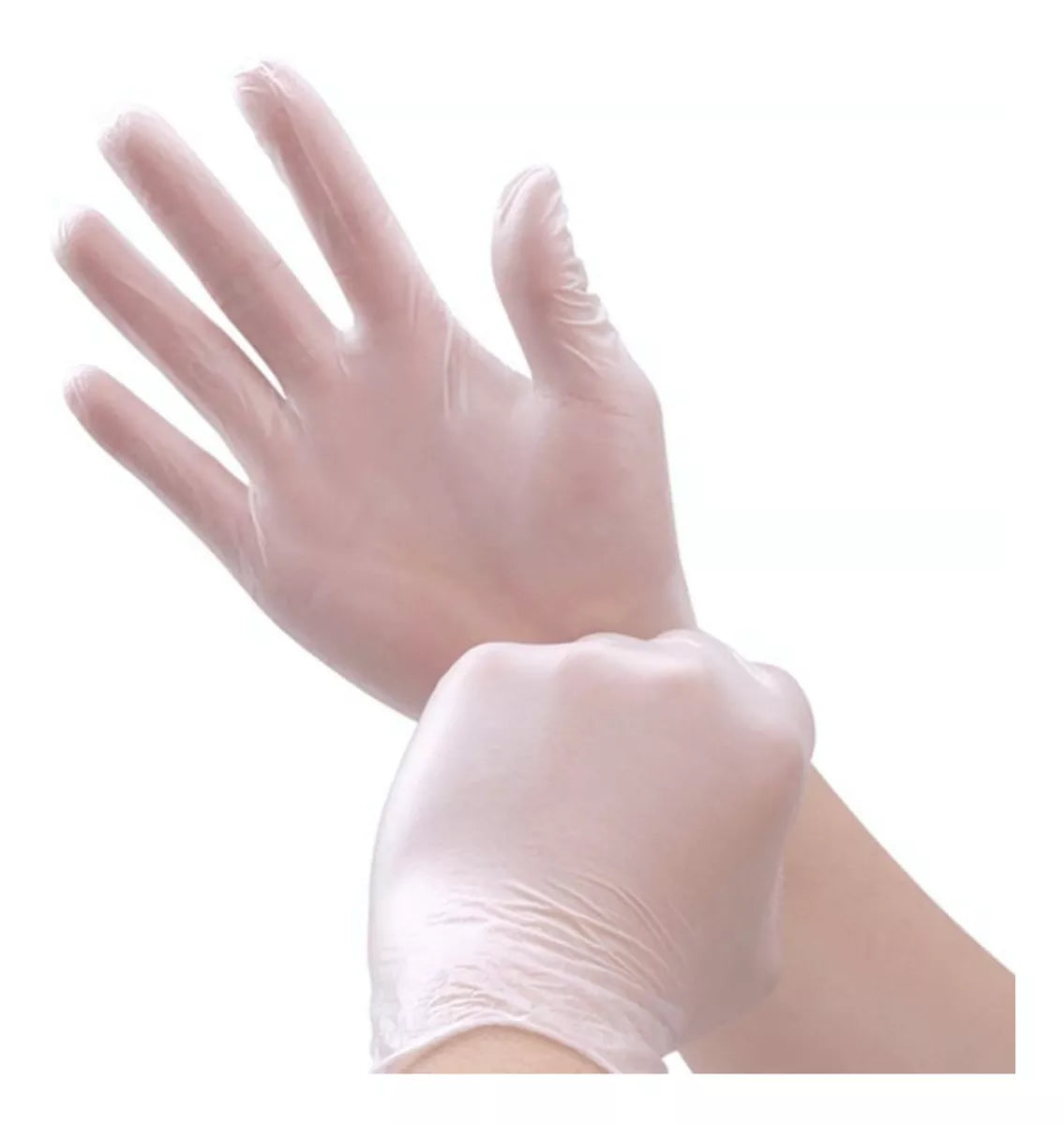 100 Guantes Vinil Transparente Sin Polvo Desechable Alyger