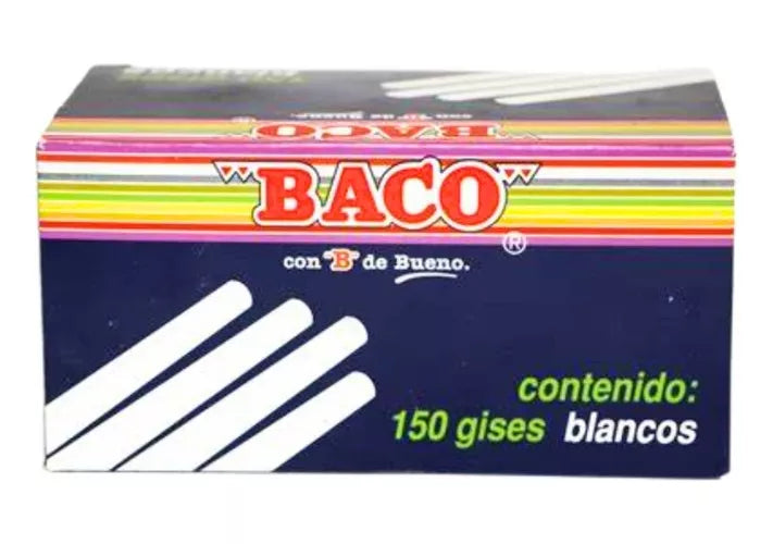 Caja 150 Gises Comprimidos Color Blanco Baco Tizas Pizarron