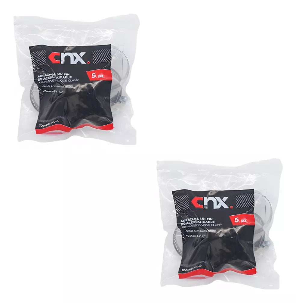 10 Piezas Abrazadera Sin Fin Cnx Acero 1 1/2'' - 2 1/4''