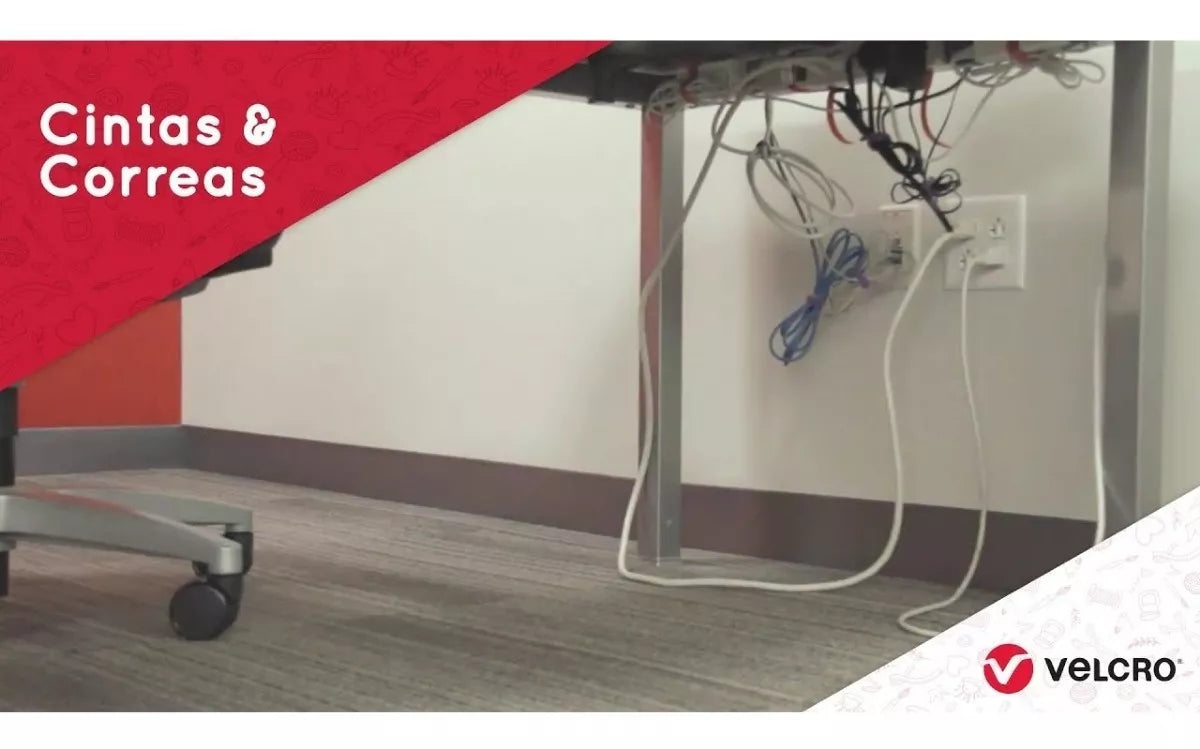 2 Pack Cincho Organizador Cables Velcro® Tira Sujeción Negro