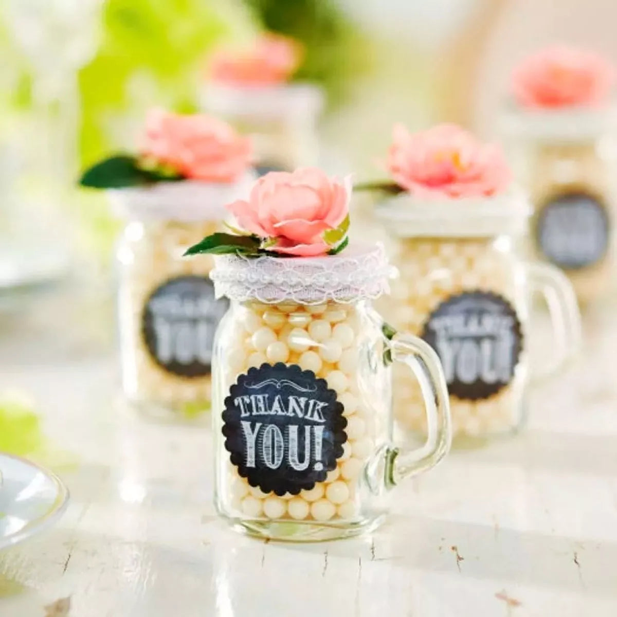 12 Mason Jars 4oz Mini Con Asa Frasco Tarro Vaso Tapa Popote