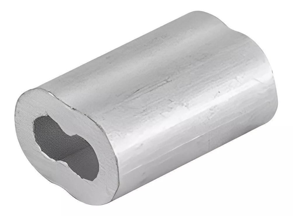 100 Pzs Casquillo Aluminio Doble 1/16 Dogotuls Cable Acero