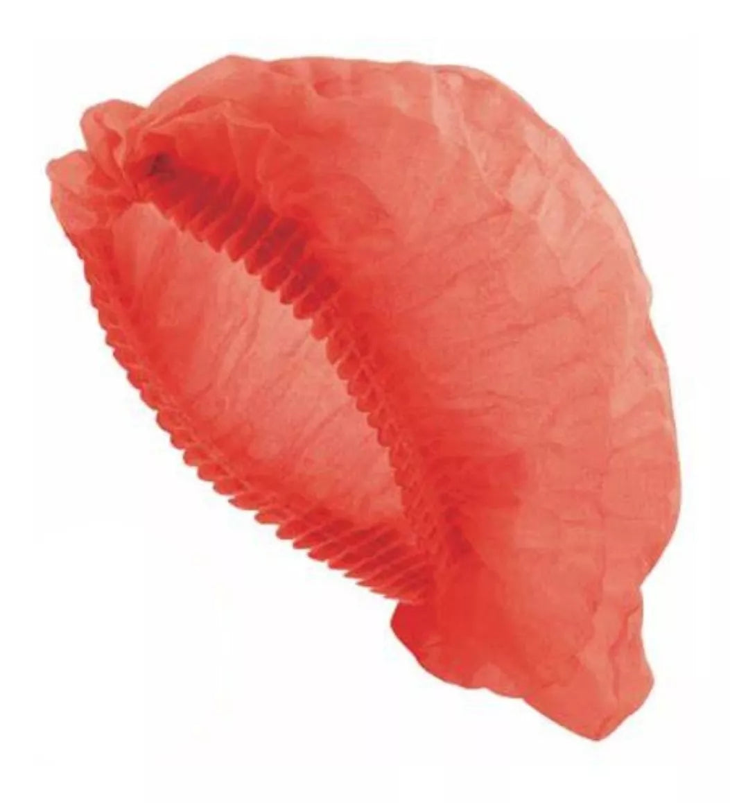 100 Cofia Red Gorro Plisado Alyger Desechable Polipropileno