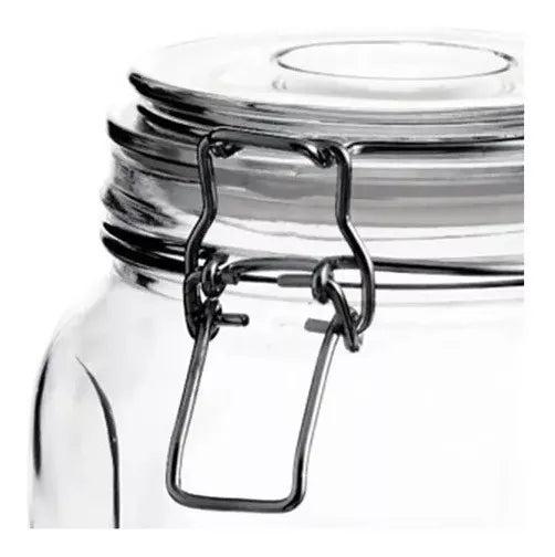 6 Frascos Hermetico Vidrio Contenedor Almacena Tapa Clip 1 L