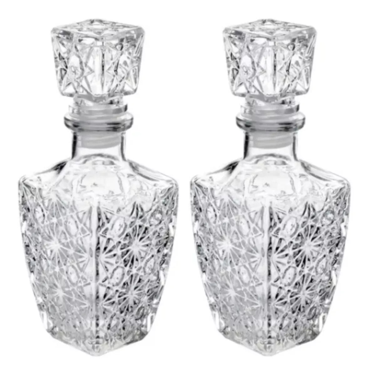 Set 2 Licoreras Vidrio Cristal Diamante Vidrio Resistente 1L