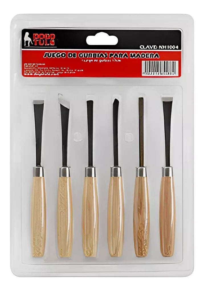 Juego Gubias 6 Piezas Dogotuls Mango Madera