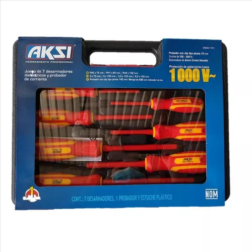 7pz Juego Desarmadores Dieléctricos Probador 1000v 114111