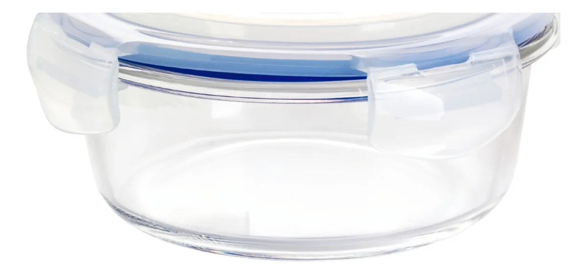4 Contenedor Hermetico Vidrio Redondo Mediano 620 Ml