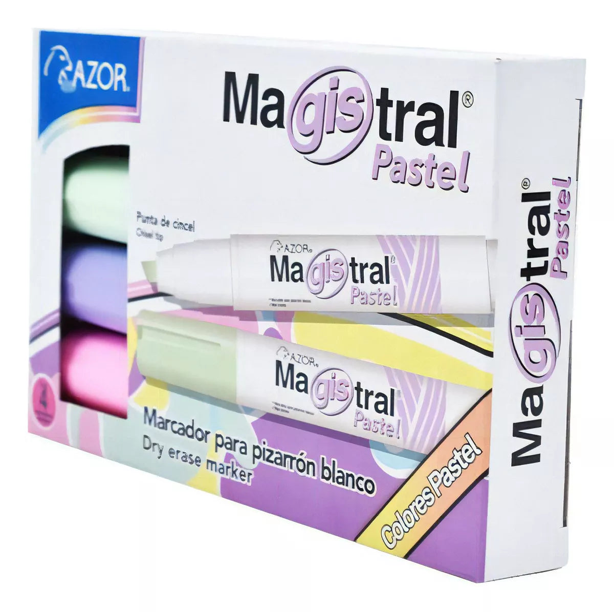 Estuche Marcador Magistral Pastel Con 4 Para Pizarrón Blanco