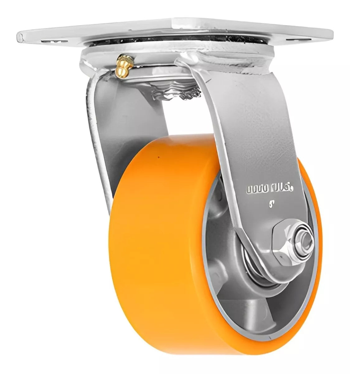 Rodaja Aluminio Poliuretano Naranja Placa 4´´ Freno Dogotuls