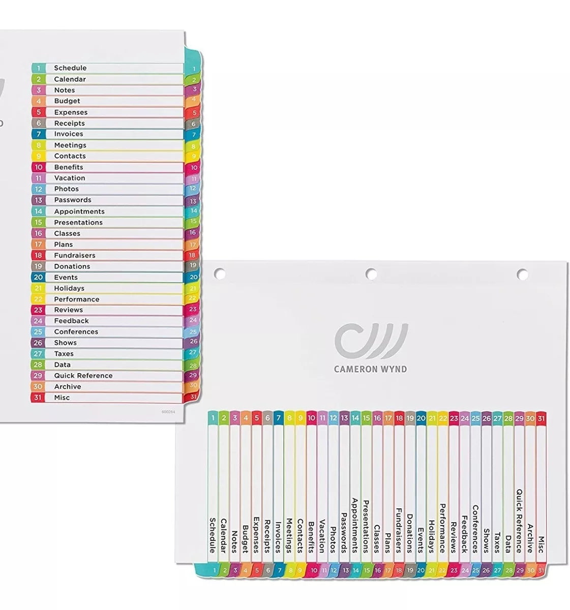 31 Separador Pestañas Numericas Avery Carpeta Multicolores