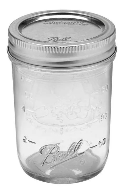 6pz Frasco Vidrio Mason Jars Ball 8oz Tarro Envase Tapa