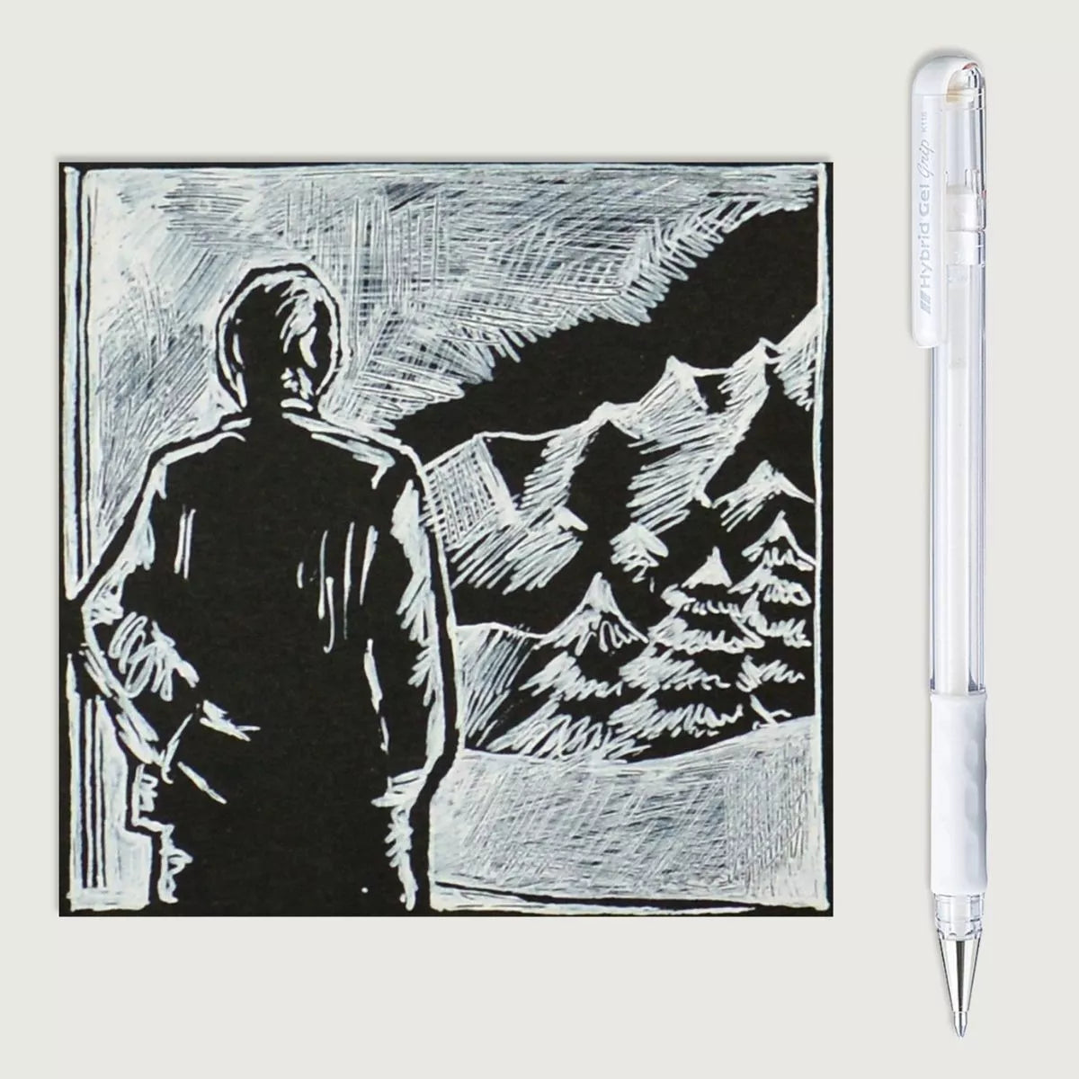 2 Bolígrafo Tinta Blanca Gel Metalica Pentel Hybrid Gel Grip