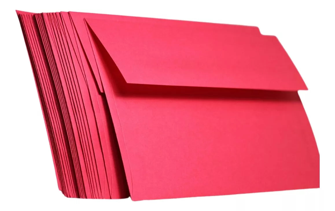 50 Sobres Social Eurocolor 5 Colores Intensos 10.5 X 8 Cm