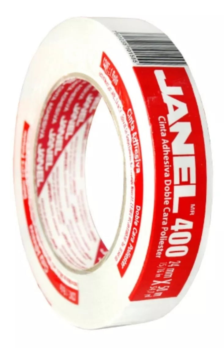 Cinta Adhesiva Doble Cara 400 Poliester 24mmx50m Janel