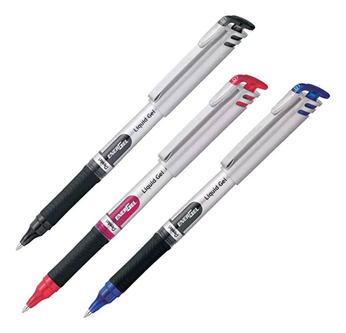 3 Bolígrafos Pentel Energel Tinta Gel Líquida 0.7 Mm Colores