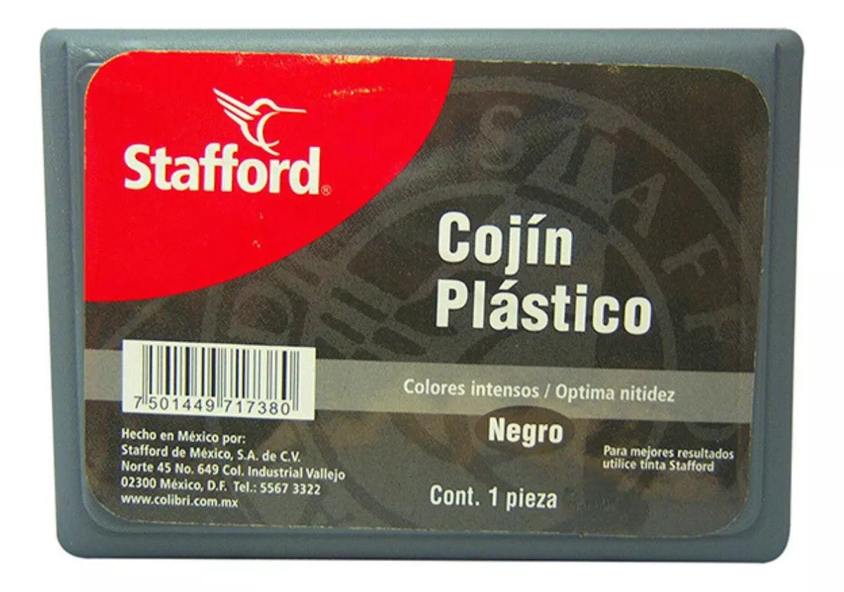 Cojin Sello Plastico No. 2 Tinta Negra Stafford