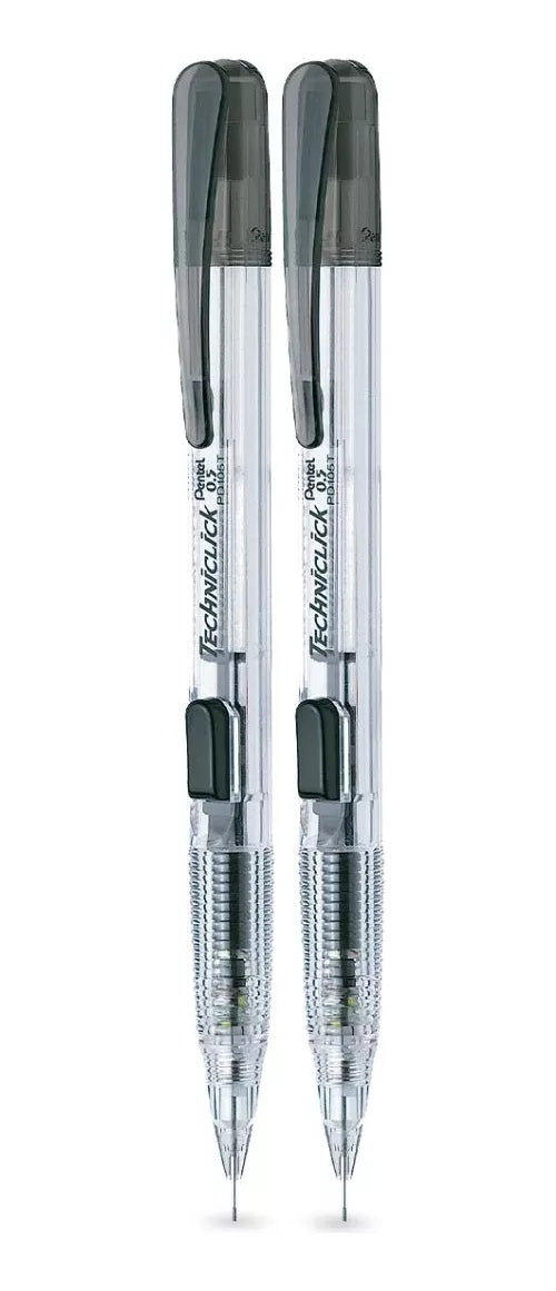2 Lapicero Portaminas Pentel Techniclick 0.5mm con borrador