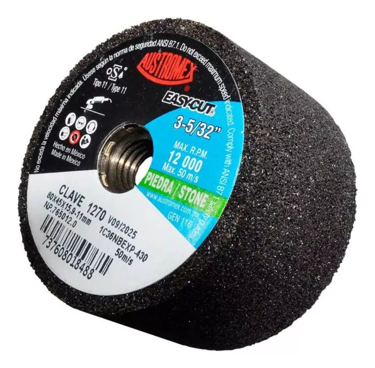 Copa Abrasiva Desbaste Austromex Grano 36 32'' Piedra Lijar