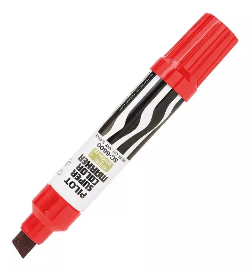 Marcador Plumon Jumbo Pilot Permanente Tinta Roja Cincel - Pilot