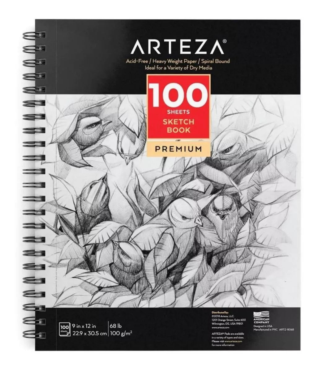 Cuaderno Dibujo Espiral 100h Microperforado 22.9x30.5 Arteza