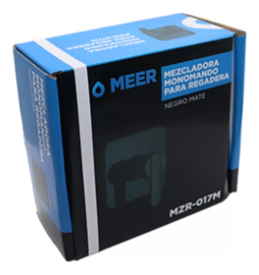 Mezcladora Monomando Cuadrado Meer Regadera Negro Mate