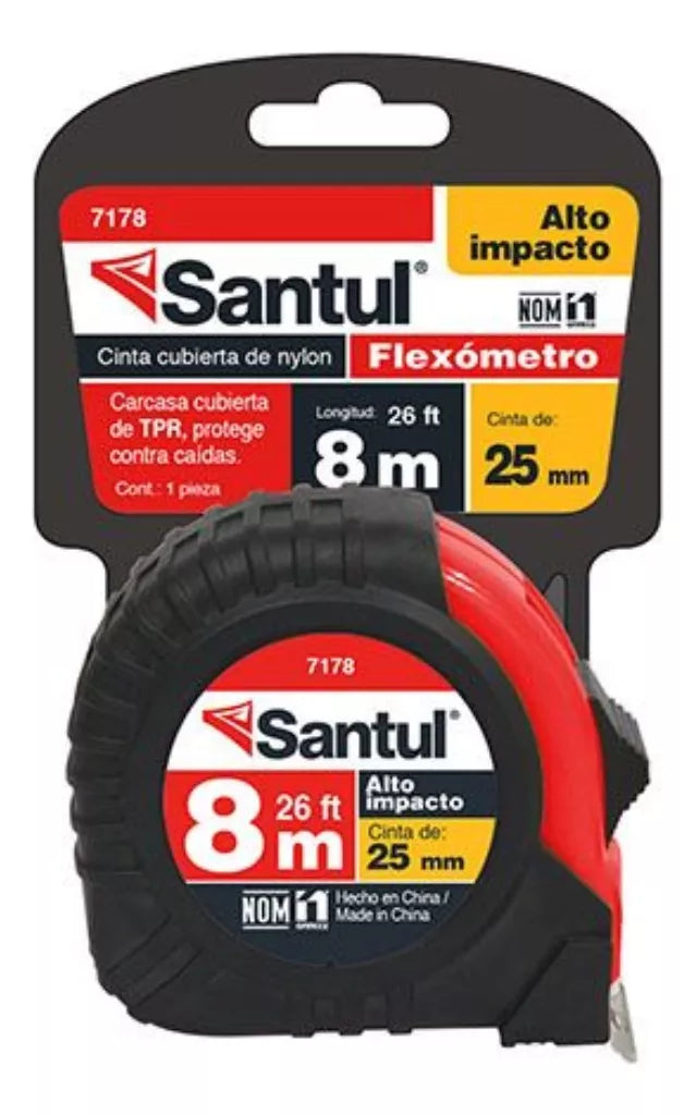 Flexómetro Alto Impacto Santul 8m X 25mm Medición