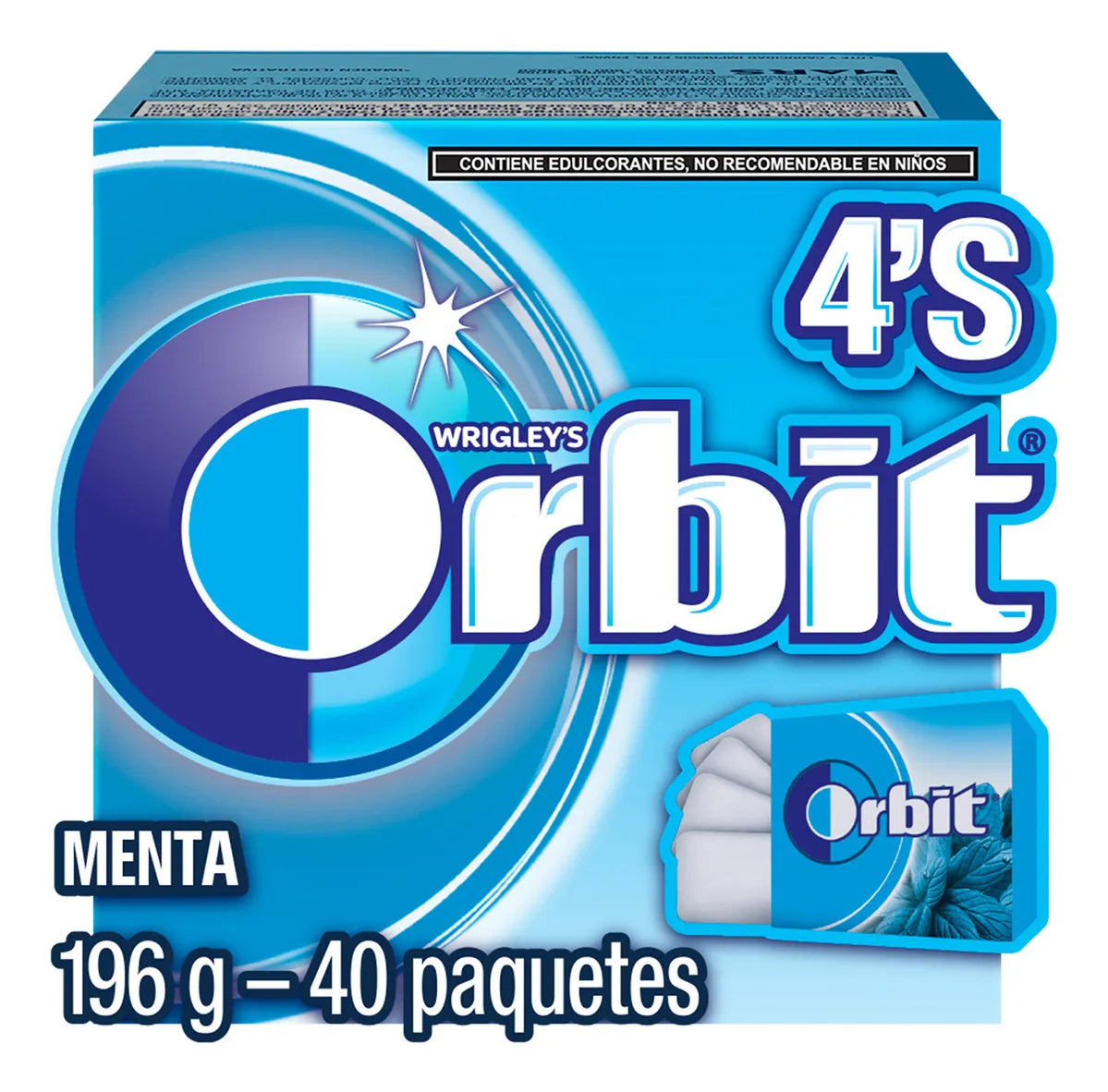 Orbit Menta Chicles de menta Sin Azúcar Caja 40 piezas