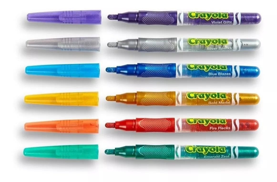 8 Plumones Glitter Alternative Markets No Tóxico Crayola