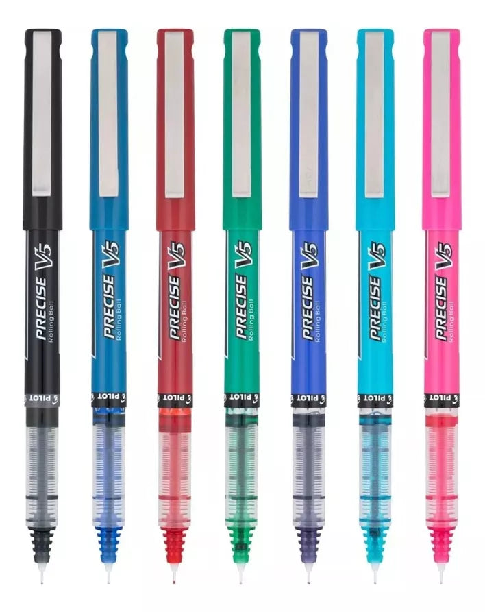 7 Boligrafos Plumas Gel Pilot Pen Precise V5 Punto Extrafino