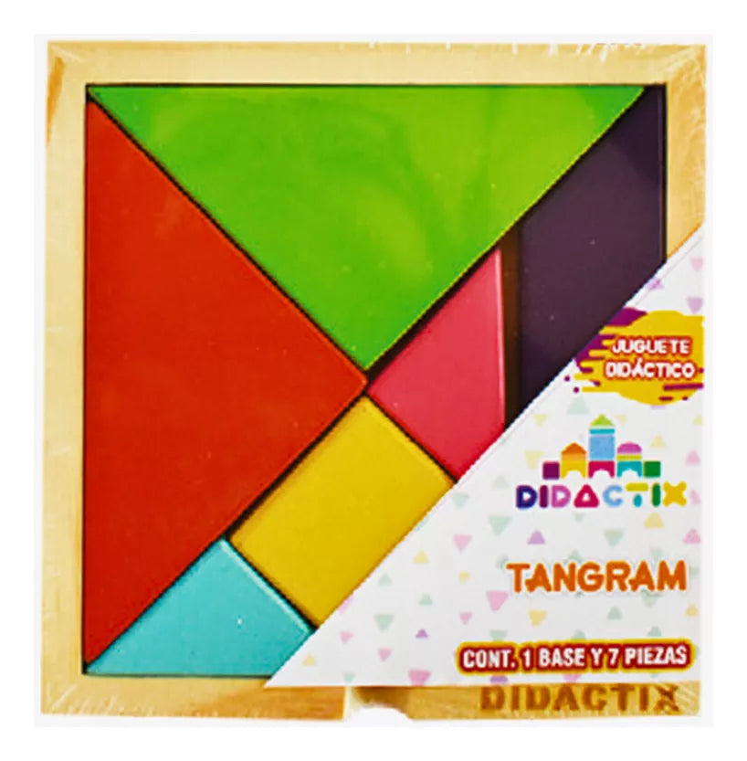Tangram Dix Madera Chico Didactico Escolar Infantil