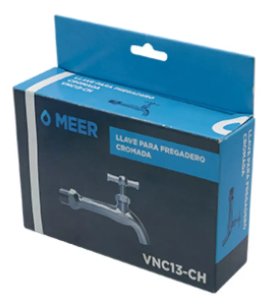 Llave Cromada Cnx Agua Fregadero Chapeton Color Plateado