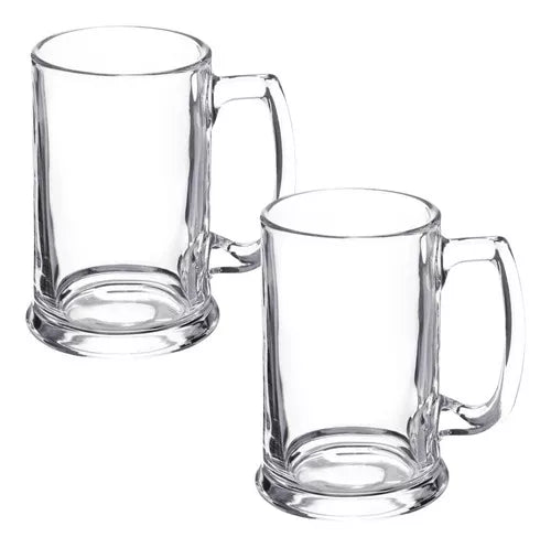 Set 2 Tarros Cerveceros 380 Ml Vidrio Vaso Cerveza Michelada